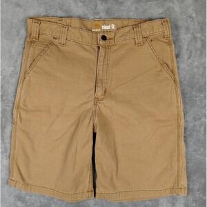 Carhartt Rugged Cargo Shorts Men's 34 Tan Khaki Cotton Relaxed Fit Workwear